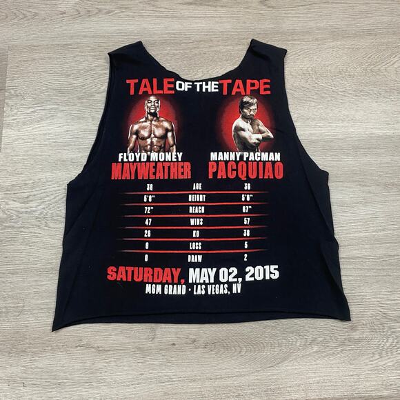 Mayweather v Pacquia 2015 Promo Boxing Cut Off Tank Top Women's M - Picture 2 of 5